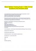   Basic Athletic Training Exam 1 With Correct Questions And Answers 2024