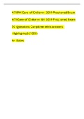 ATI RN Nursing Care of Children 2019 Proctored Exam-70 Questions Complete with Answers  Highlighted &lpar;100&percnt;&rpar; A&plus; Rated