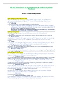 Final Exam Study Guide - NR602 &sol; NR-602 &sol; NR 602 &lpar;Latest&rpar; &colon; Primary Care of the Childbearing and Childrearing Family Practicum - Chamberlain