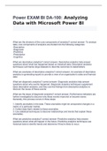 Power EXAM BI DA-100: Analyzing Data with Microsoft Power BI(latest version)