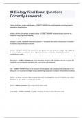 IB Biology Final Exam Questions Correctly Answered&period;