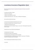 Louisiana Insurance Regulation Quiz well answered to pass
