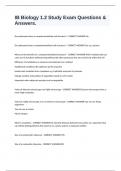 IB Biology 1&period;2 Study Exam Questions & Answers&period;