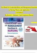 Test Bank For Leadership Roles and Management Functions in Nursing Theory and Application 11th Edition By Carol Jorgensen Huston &vert; 9781975193065 &vert; 2024&sol;2025 &vert; Chapter 1-25 &vert; All Chapters with Answers and Rationals