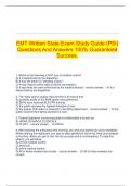EMT Written State Exam Study Guide &lpar;PSI&rpar; Questions And Answers 100&percnt; Guaranteed Success&period;