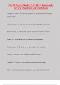 TExES Social Studies 7-12 &lpar;232&rpar; Geography  Review Questions With Solutions