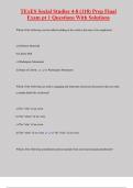 TExES Social Studies 4-8 &lpar;118&rpar; Prep Final  Exam pt 1 Questions With Solutions
