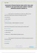 SOCIOLOGY STRAIGHTERLINE EXAM LATEST 2024-2025 COMPLETE 350 QUESTIONS AND CORRECT VERIFIED ANSWERS ALREADY GRADED A&plus;