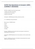 CCPS Test Questions & Answers 100&percnt; CORRECT 2024&sol;2025