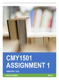CMY1501 Assignment 1 Semester 1 2022