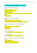 Anatomy and Physiology&colon; Exam 2&lpar;Latest 2022&rpar;Questions & Answers