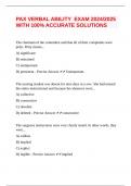 PAX VERBAL ABILITY  EXAM 2024&sol;2025 WITH 100&percnt; ACCURATE SOLUTIONS