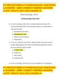 ATI PROTOCTORED ATI PHARMACOLOGY QUESTIONS & ANSWERS  1000&percnt; CORRECT&sol;VERIFIED ANSWERS LATEST UPDATE 2021&sol;2022 GRADED A&plus;