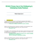 Week 6 Quiz Questions & Answers - NR602 &sol; NR-602 &sol; NR 602 &lpar;Latest&rpar; &colon; Primary Care of the Childbearing and Childrearing Family Practicum - Chamberlain