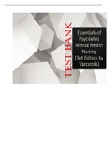 TEST BANK For Essentials of Psychiatric Mental Health Nursing: A Communication Approach to Evidence-Based Care 3rd Edition by Elizabeth M. Varcarolis [All chapters covered]