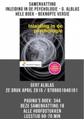 Samenvatting Inleiding in de Psychologie 2e druk 2015 - Beknopte tentamen voorbereidingsversie