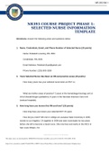 NR 393 Week 1 Course Project Phase 1: Selected Nurse Information Template (GRADED A)