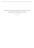 NR 293 ATI Pharmacology Final Review 2020 Chamberlain College of Nursing(71 Questions with Answers)