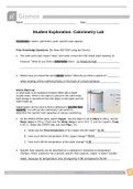 Calorimetry Lab Questions With Answers Latest Updated 2022 Already Passed
