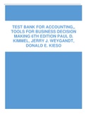 Test Bank for Accounting,, Tools for Business Decision Making 6th Edition Paul D. Kimmel, Jerry J. Weygandt, Donald E. Kieso.