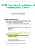 Midterm Exam Study Guide - NR602 &sol; NR-602 &sol; NR 602 &lpar;Latest&rpar; &colon; Primary Care of the Childbearing and Childrearing Family Practicum - Chamberlain