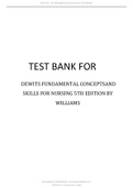  DeWit's Fundamental Concepts And Skills For Nursing, 5th Edition By Patricia A. Williams -Test Bank.