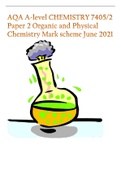 AQA A-level CHEMISTRY 7405/2 Paper 2 Organic and Physical Chemistry Mark scheme June 2021