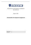 Sustainable Development Assignment