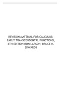 REVISION MATERIAL FOR CALCULUS EARLY TRANSCENDENTAL FUNCTIONS, 6TH EDITION RON LARSON, BRUCE H. EDWARDS