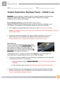 GIZMOS Student Exploration: Big Bang Theory – Hubble’s Law 2022 (answered) Currently Updated Version. GRADED A+