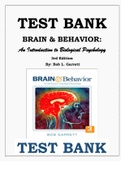 BRAIN & BEHAVIOR: An Introduction to Biological Psychology 3rd Edition by Bob L. Garrett TEST BANK ISBN- 9781412981682
