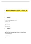 NURS 6551 FINAL EXAM 2- QUESTION AND ANSWERS; Latest 2019/2020, Walden University.