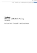 Test Bank Maternity and Pediatric Nursing 3rd Edition By Susan Ricci, Theresa Kyle, and Susan Carman