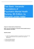 Test Bank: Varcarolis’ Foundations of Psychiatric-Mental Health Nursing, 8th Edition, by Margaret Jordan Halter