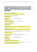 Updated M&period;K Blue book &lpar;ALL&rpar; NCLEX Study Guide &lpar;Questions and Answers Verified&rpar;