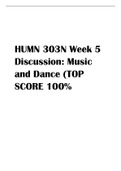 HUMN 303N Week 5 Discussion Music and Dance (TOP SCORE 100%.pdf
