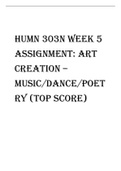 HUMN 303N Week 5 Assignment Art Creation – MusicDancePoetry (TOP SCORE).pdf