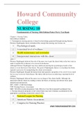 Howard Community College NURSING 10(FULLY EXAPLAINED EXAM QUESTIONS AND ANSWERS)-100%