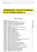 BIOMEDICAL TAX 4011 TestBank-Porth-of-Patho Edition 3 GRADED A