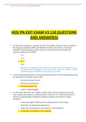 HEALTH SCI COH 315HESI V3 PN EXIT EXAM 110 QUESTIONS AND ANSWER GRADED A
