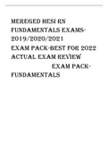 MEREGED HESI RN  FUNDAMENTALS EXAMs2019&sol;2020&sol;2021 EXAM PACK-BEST FOR 2022  ACTUAL EXAM REVIEW  EXAM PACKFUNDA