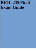 BIOL 235 Final Exam Guide