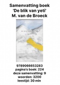 Samenvatting De Blik Van Yeti - M van den Broeck - Over de zin en onzin van multiculturalisme 