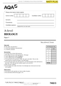 AQA A LEVEL BIOLOGY PAPER 2 2021 Qp COMPLETE