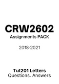 CRW2602 - Tutorial Letters 201 (Merged) (2018-2021) (Questions&Answers)