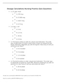 HESI math   Dosage Calculations Nursing Practice Quiz Questions