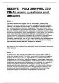 ESSAYS - POLI 300 PHIL 330 FINAL exam questions and answers&period;