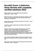 Nurs663 Exam 3 Addiction Items Review with complete verified solutions 2025