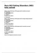 Nurs 663 Eating Disorders &lpar;NEI&rpar; fully solved&period;