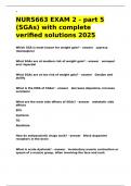 NURS663 EXAM 2 - part 5 &lpar;SGAs&rpar; with complete verified solutions 2025